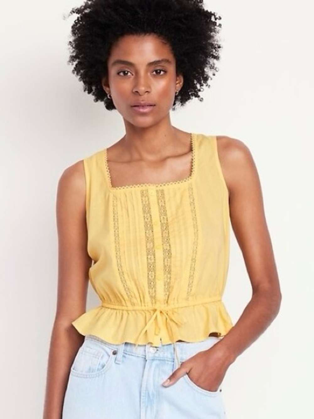 Old Navy Tie-Waist Lace-Trim Top